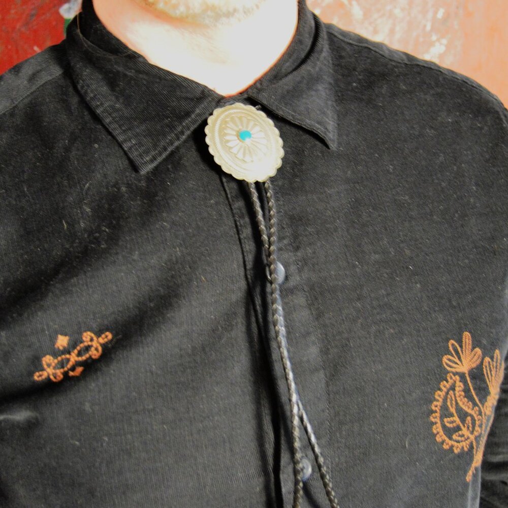 Vintage Navajo Sterling Silver Bolo Tie